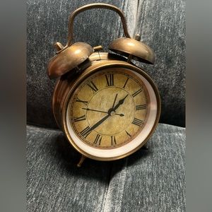 Vintage style brass alarm clock